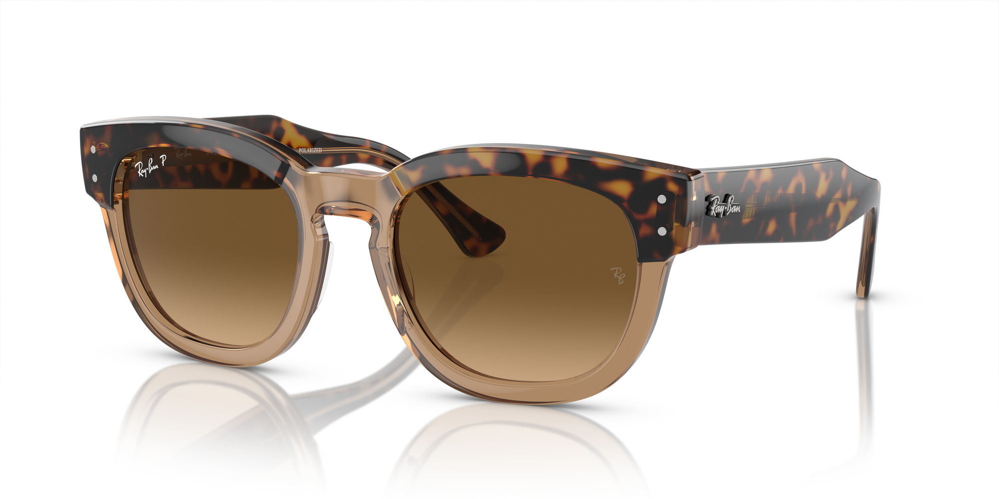 Ray Ban RB0298S MEGA HAWKEYE Sunglasses Havana On Transparent Brown 1292M2 Lens Color Brown Polarized 53 21 145 44